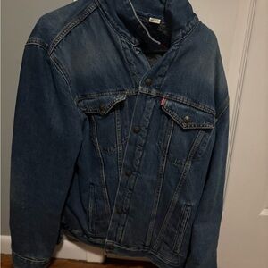 Levi's Blue Denim Jacket with Striped Lining